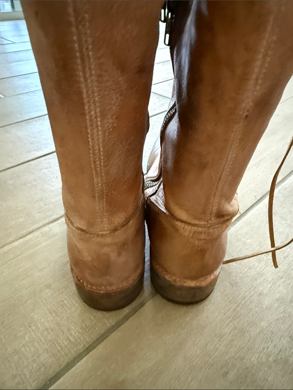 Bed Stu Manchester Cognac Leather Over-the-Knee Riding Boots 10 women - Picture 6 of 13